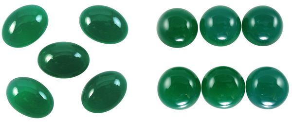 Natural Extra Fine Green Onyx - Round & Oval Cabochon - AAA+ Grade