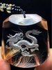 200ct+ Natural Super Fine Rutile Quartz - Carving Dragon Pendant - Brazil - AAAA Grade