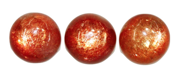 Natural Extra Fine Rich Red Orange Sunstone - Round Cabochon  - AAA+ Grade